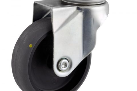 оцинкованная сталь цинка ролики Поворотный  150mm  для  тележек,колесо  из  проводящий серый резиновый,шарикоподшипники.монтаж крепежная панель