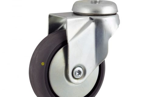 оцинкованная сталь цинка ролики Поворотный  150mm  для  тележек,колесо  из  проводящий серый резиновый,без подшипник.монтаж винт