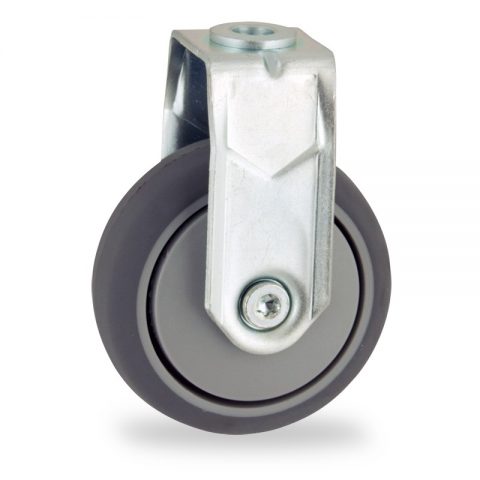 оцинкованная сталь цинка ролики Неповоротный  50mm  для  тележек,колесо  из  серый резиновый,прецизионный шарикоподшипник.монтаж отверстие под болт